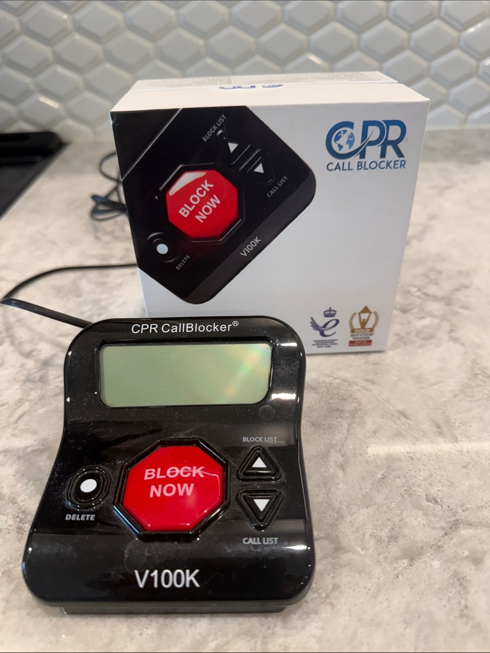 CPR CallBlocker V100K Phone Call Blocker - Black with Red Button